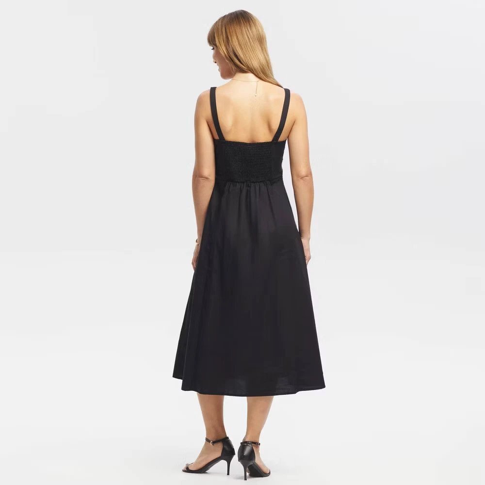 Twist-Front Surplice Midi Dress